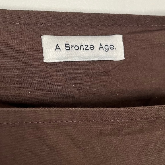 A Bronze Age Serenity Puff Dress in chocolate brown - Picture 3 of 5